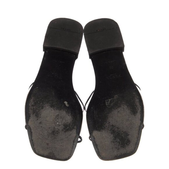 Prada Authentic Black Clear PVC Flat Sandals Slides 9 - Picture 5 of 9